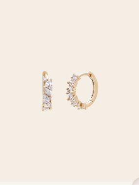 Melanie Auld Cressida gold CZ Huggies